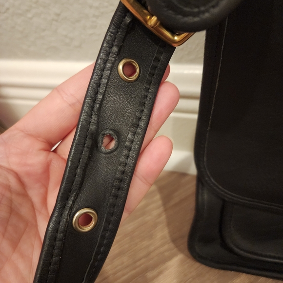 COACH VINTAGE ATTACHE CROSSBODY SHOULDER BAG BRIEFCASE BLACK LEATHER - Picture 3 of 11